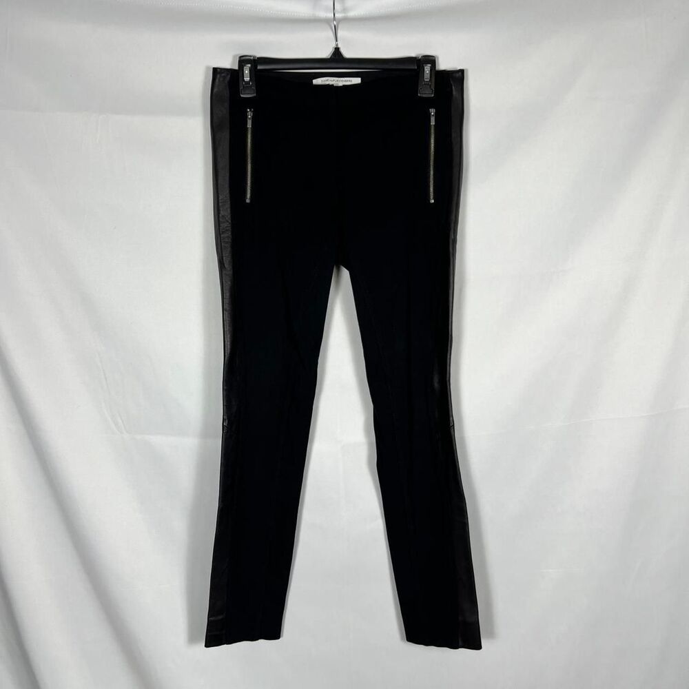 Diane Von‎ Furstenberg DVF Leah Leather Panel Luxe Leggings US 4